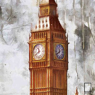 تابلو نقاشی ساعت بیگ بن لندن مدل N-99925