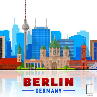 تابلو نقاشی خطی شهر برلین المان مدل N-31217