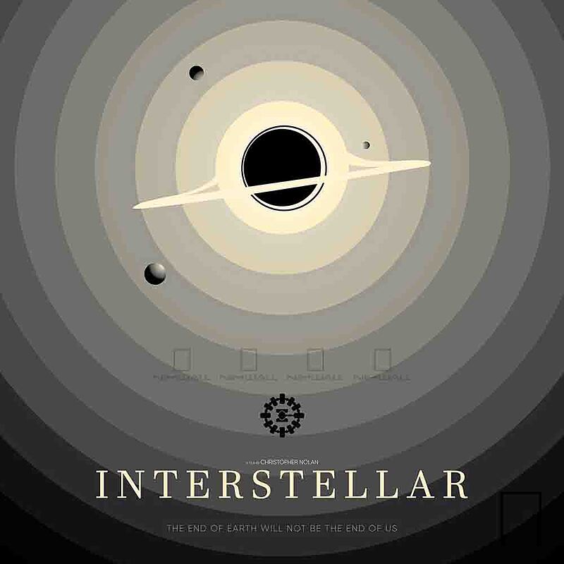 فروشگاه اینترنتی نیم وال تابلو مینیمال فیلم در میان ستارگان Interstellar مدل N 22288