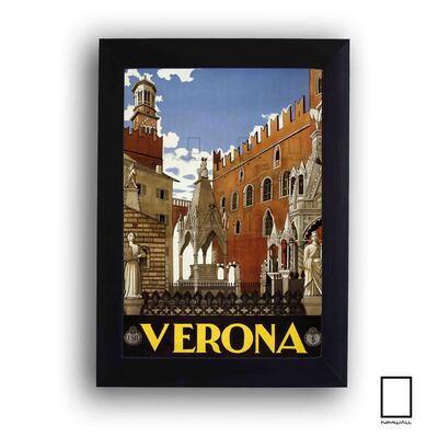 پوستر وینتیج طرح شهر ورونا ایتالیا مدل N-31034